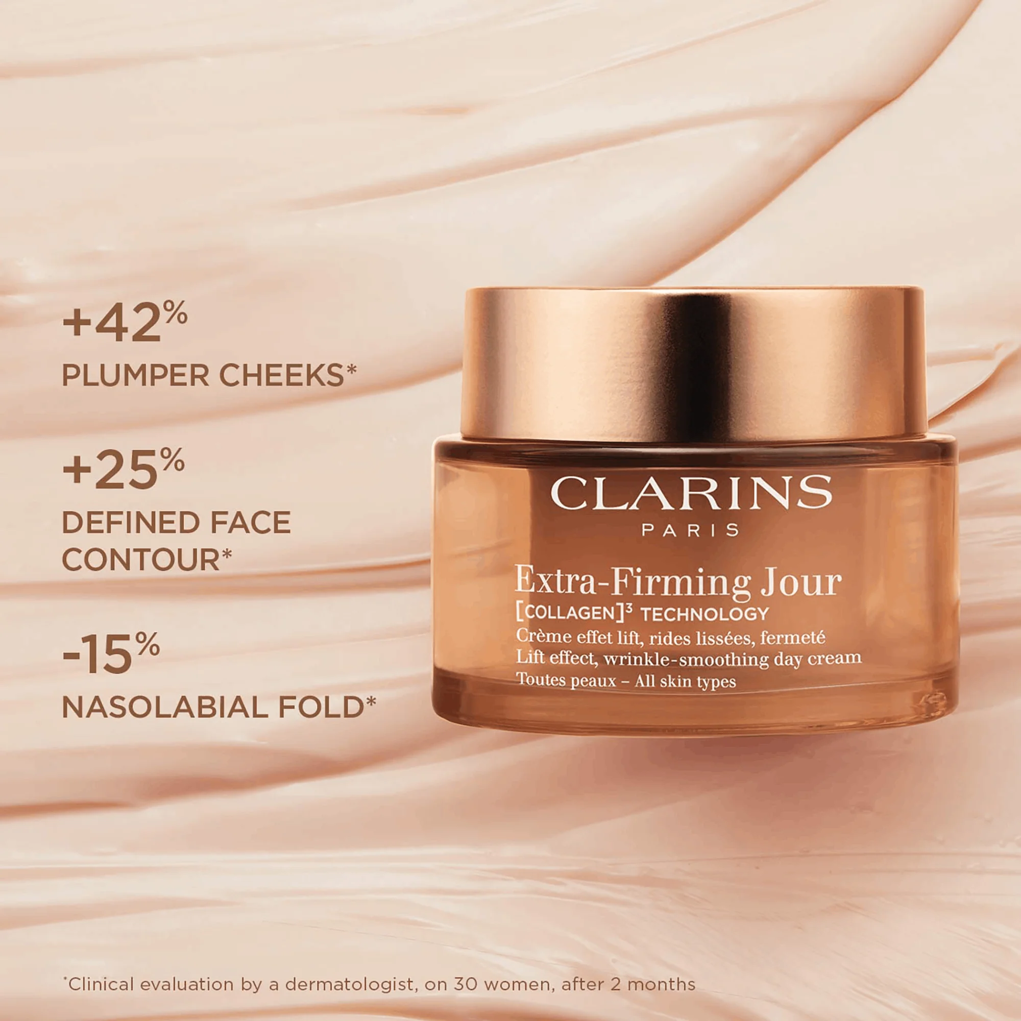 Clarins Extra-Firming Day Cream SPF15 - All Skin Types 50ml Refill - Image 3