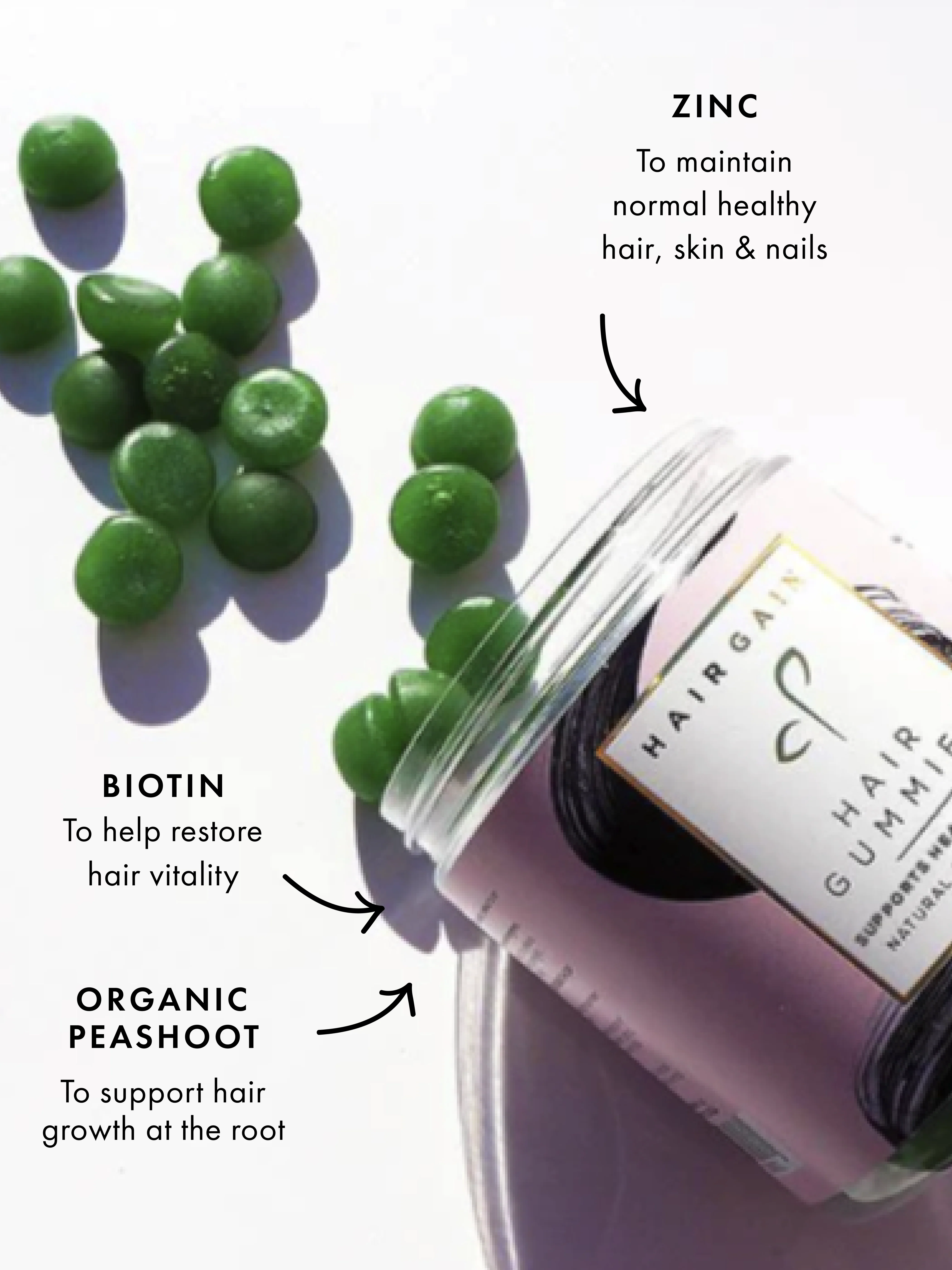 Hair Gain Vegan Hair Gummies x 60 - Image 4