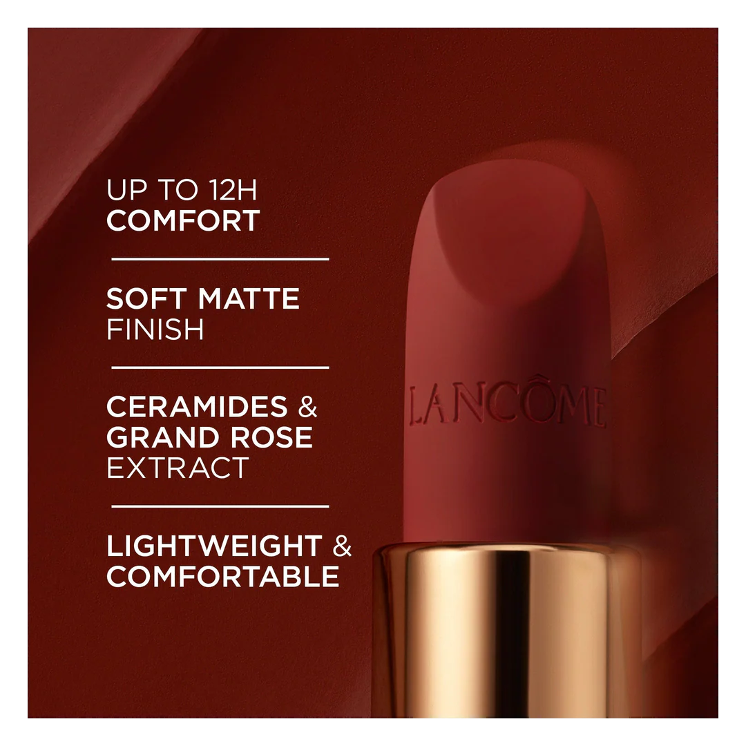 Lancome L'Absolu Rouge Intimatte Soft Matte Lipstick - Image 21