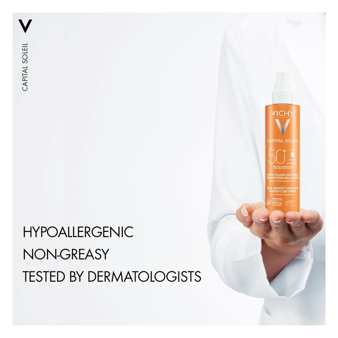 Vichy Capital Soleil Cell Protect Invisible High UVA + UVB Sun Protection Spray SPF50 - Image 4