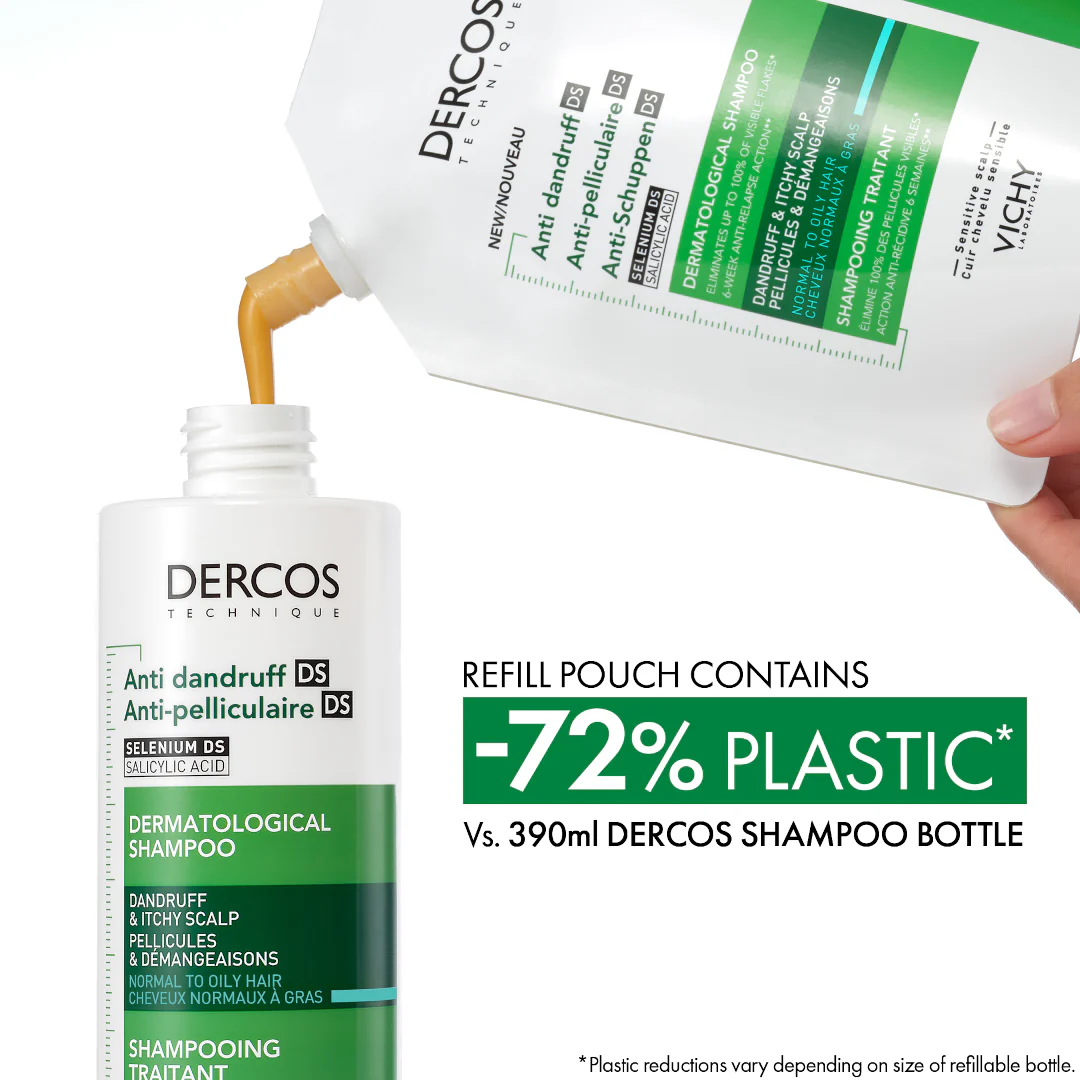 Vichy Dercos Anti-Dandruff Shampoo for Normal to Oily Hair Refill - Image 5